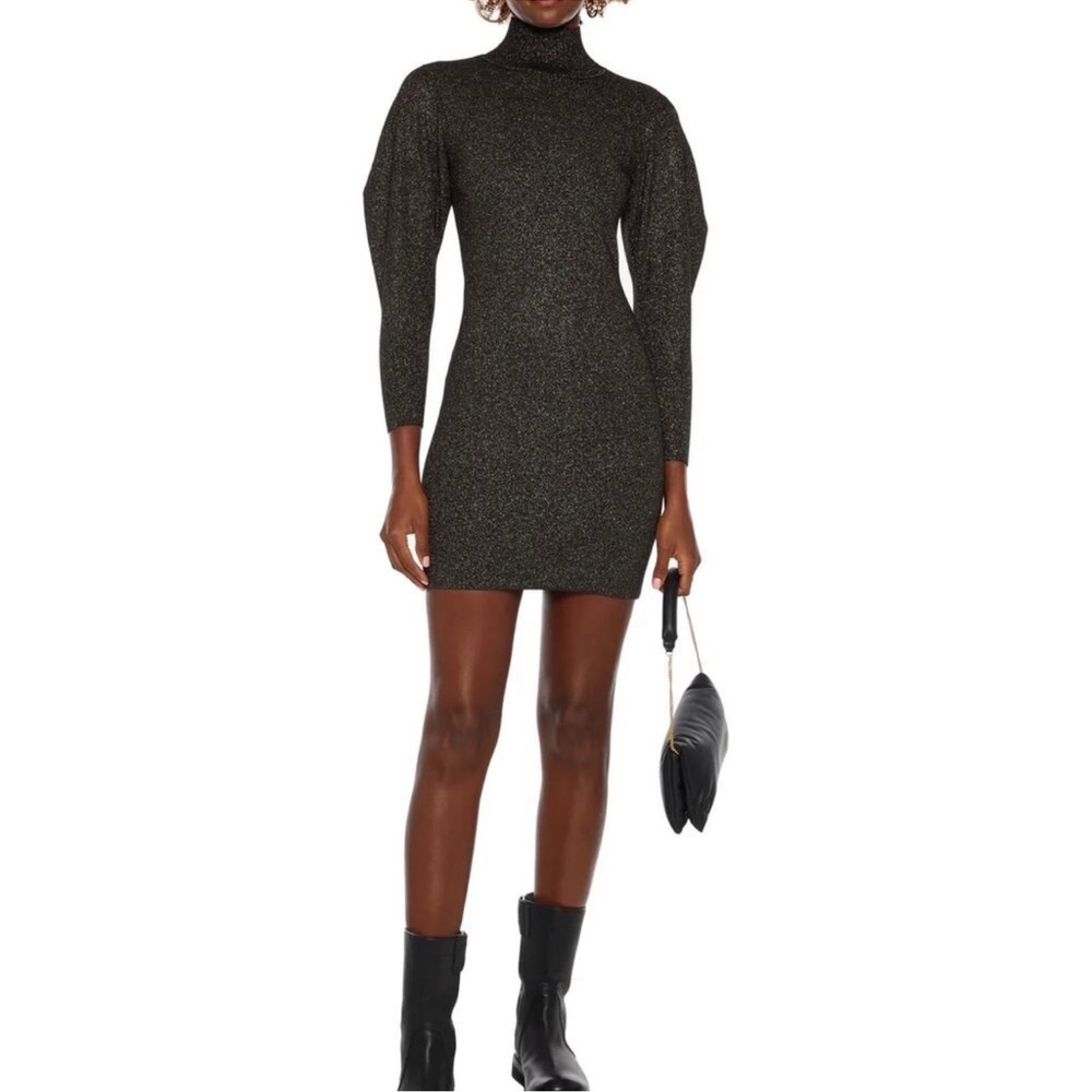 ALC Turtleneck Sweater Dress in Copper Sparkle